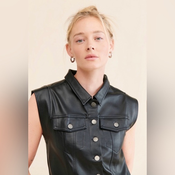 9) Free People - Dani Midi Vegan Leather Dress NWOT - Picture 6 of 6